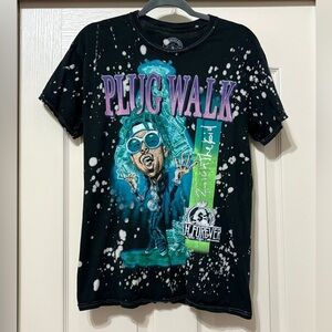 Men’s Small Black Tee with Purple and Green Graphic